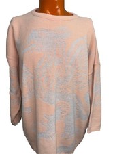 Turtle Bay Deep Peach/Silver Sweater w/ Griffin Design Oversized made in USA VTG