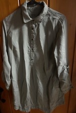 Zara Womens Long Sleeve Gray Collared Snap Up Dress W Pockets M Soft & Comfy