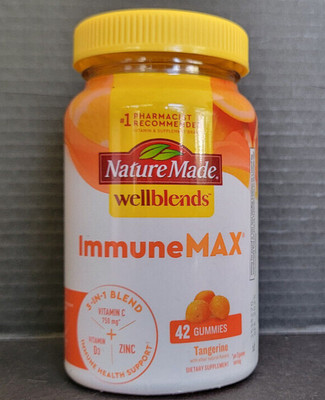 42 Nature Made Wellblends Immune Max 3-In-1 Blend Vit C D3 & Zinc Gummies *DATE*
