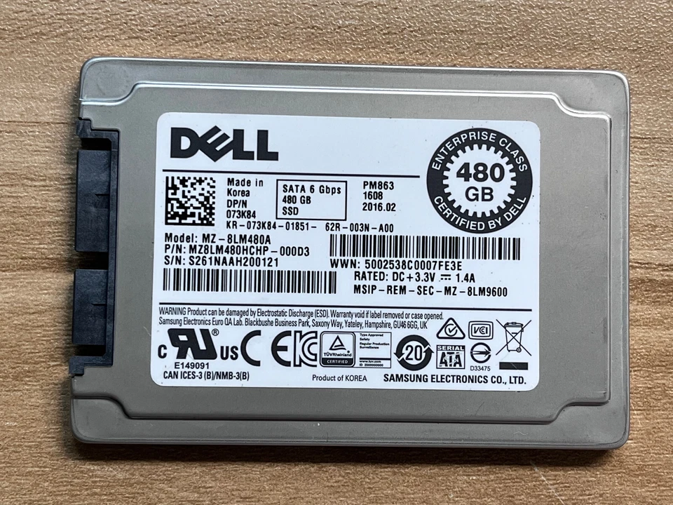 Dell PM863 1.8" Micro SATA 480GB SSD SATA 6 Gbps Enterprise Solid State Drive - Image 3 of 4