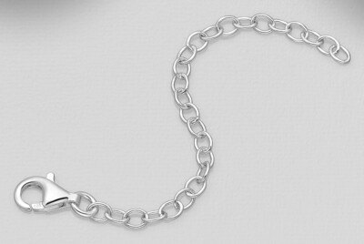 3'' Solid Sterling Silver Open Link Chain Necklace Extender 76x3mm Lobster Clasp