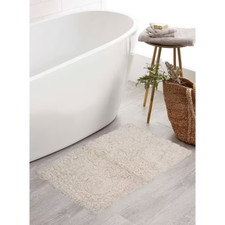 Bell Flower Collection 100 Cotton Tufted Bath Rugs, 21 In. X34 In. Rectangle, I