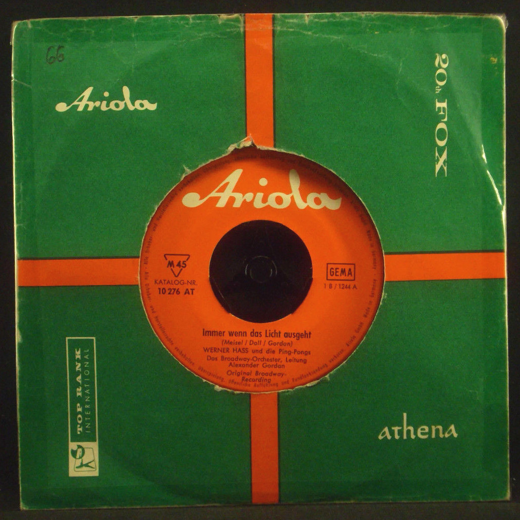 Immer Wenn Das Licht Ausgeht Dvd 7" WERNER HASS - immer wenn das licht ausgeht / am schönsten ist es