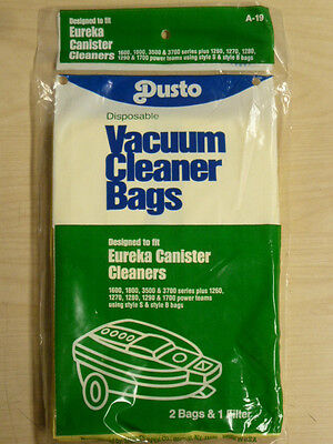 3500 6 1600 DUSTO EUREKA CANISTER A-19 VACUUM CLEANER BAGS 1800 NOS! 3700