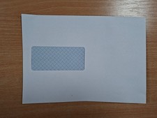 C5 White envelopes peel and seal with window.