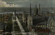 Harrisburg, Pennsylvania PA Moonlight West State Street 1911 Antique Postcard