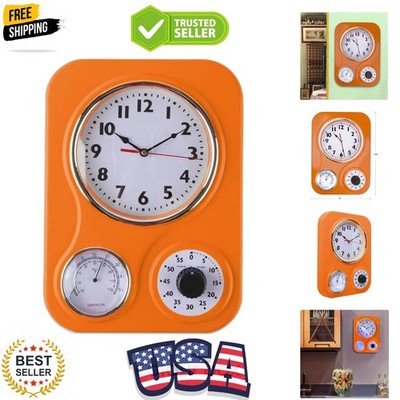 9.5 Inch x 12.5 Inch - Retro Kitchen Wall Clock, Vintage Wall Clock with a Th...