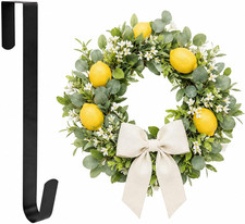12" Front Door Wreath Hanger, Ultra Slim Metal over Door Hook, Damage-Free Hangi