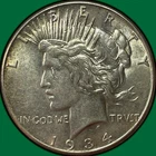 1934-S Peace Dollar Choice Almost Uncirculated AU+ Coin #38737