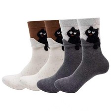 Funny Cat Socks Cute Animal Socks Novelty Crew Socks Valentines Day Gifts for...