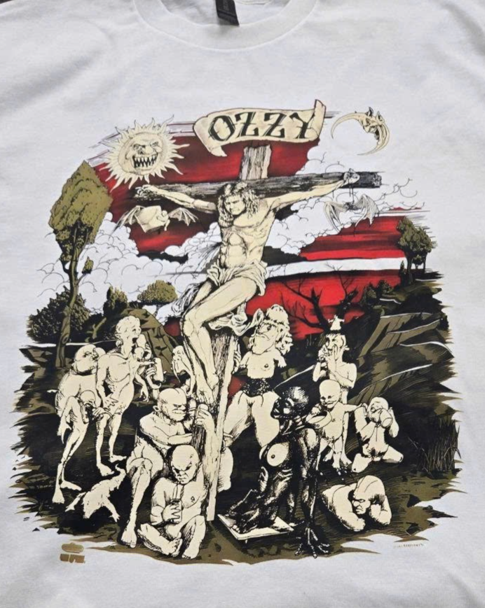 Vintage 90s Ozzy Osbourne 1991 T-Shirt Rock Band Metal W2