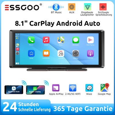 Portable 8.1 Inch Wireless Car Stereo For Apple Carplay / Android Auto Universal