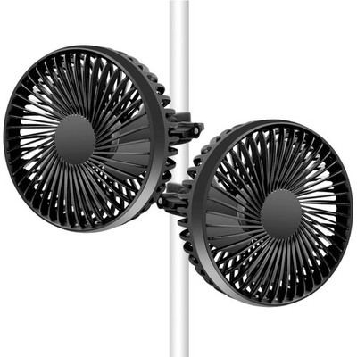 Grow Tent Fan, 5in Two Fans for Greenhouse Plant All Direction Large, Black