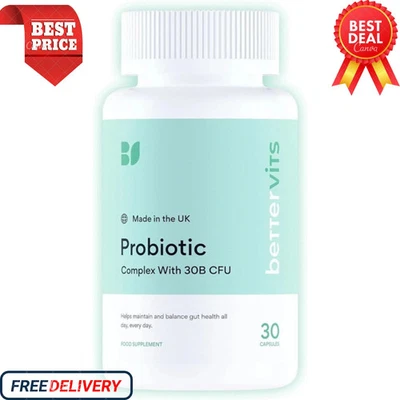 BRANDED Bettervits Probiotic complex - Gut Health - 30B CFU - Best Before 06/2026*