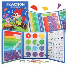 STEM Magnetic Fraction Demonstration Book for with 152 Pcs Math Fraction Magn...