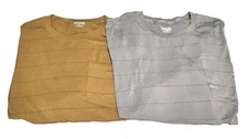 2 Alaskan Hardgear by Duluth Trading Mens 3XL Gray & Gold Striped Cotton T Shirt