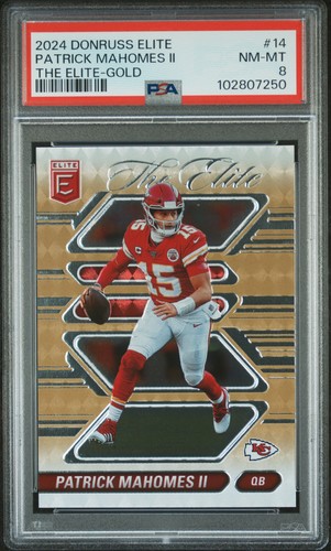 2024 Donruss Elite The Elite #14 Patrick Mahomes Ii The Elite-Gold 1/5 PSA 8