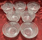 VTG Anchor Hocking Sandwich Clear Glass Dessert or Berry Bowls Set of 7