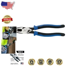 Heavy Duty 9" Lineman's Pliers: High Leverage, Crimper, Fish Tape Puller