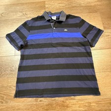 Lacoste Men's Classic Pique Polo Shirt Striped, Size 8 3XL Short Sleeve Preppy
