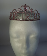 Retired Pink Rhinestones Crown Tiara Woman