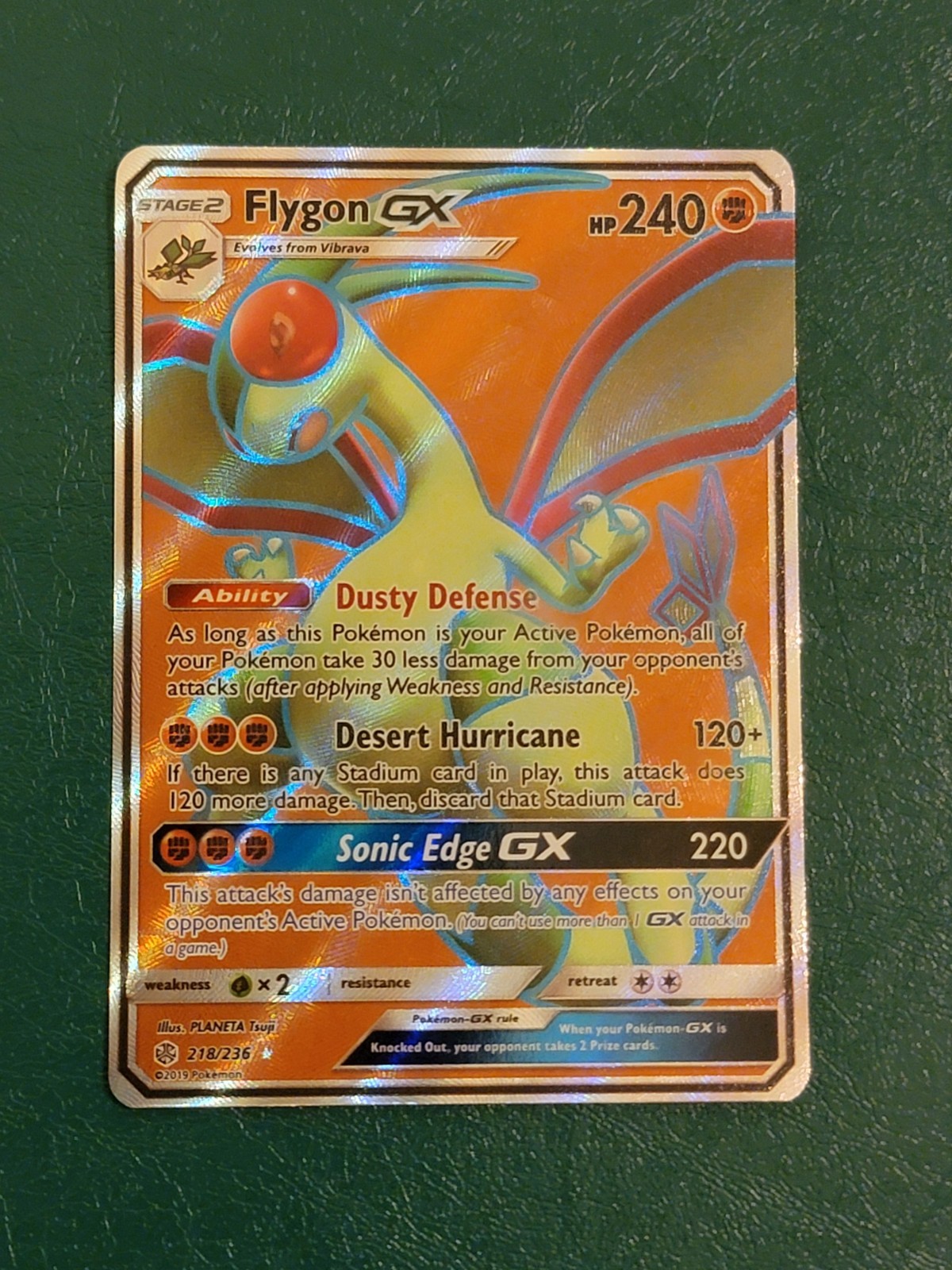 Flygon GX 218/236 Cosmic Eclipse Full Art Holo Ultra Rare Pokemon Card NM
