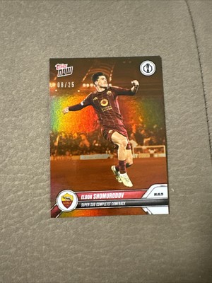 TOPPS NOW 24-2025 UEL EUROPA LEAGUE #021 ELDOR SHOMURODOV AS ROME PARALLEL /25