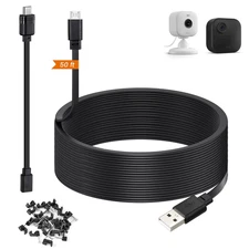 50Ft Power Extension Cable for Blink Mini 2, Mini, and Outdoor Cameras with 30cm