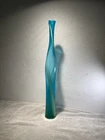 Vtg 24” Blue/ Green Multicolor Swirl Design Glass Vase Hand Blown “Murano Style”