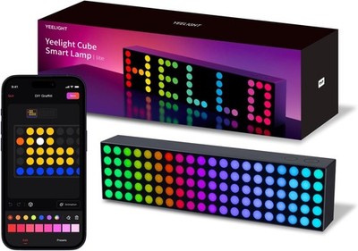 LED Smart Lamp, 16M Colors Option Pixel Cube Smart Table Lamp, Music Sync RGB...
