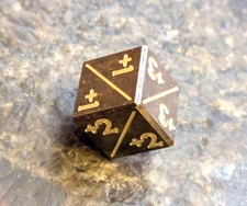 USA Made | Brass MTG Counter Dice | CNC Hand Finished - Black And Gold - 16mm