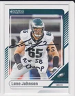 LANE JOHNSON PHILADELPHIA EAGLES OKLAHOMA UNIVERSITY AUTOGRAPHED CARD