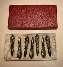 Vintage Sillverplate Corn on the Cob Holders Set of 7 in Original Box