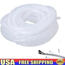 33Ft Spiral Cable Wrap Organizer Electrical Wire Protection & Management New