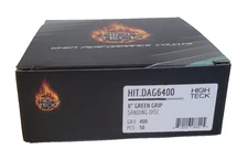 400 Grit Green 6" Sanding Discs Hook & Loop High Teck DAG6400 Box of 50
