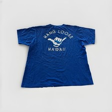 Vintage Hang Loose Shirt Mens L Blue Maui Shaka Hand Surf Hawaii 80s 90s