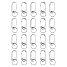 Lobster Claw Clasps, 20Pcs 33mm - Metal Swivel Clasps Snap Hook Silver