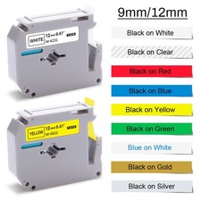 M-K231 M-K221 12mm 9mm Label Maker Tape for Brother P-Touch PT-65 75 80 M95 110