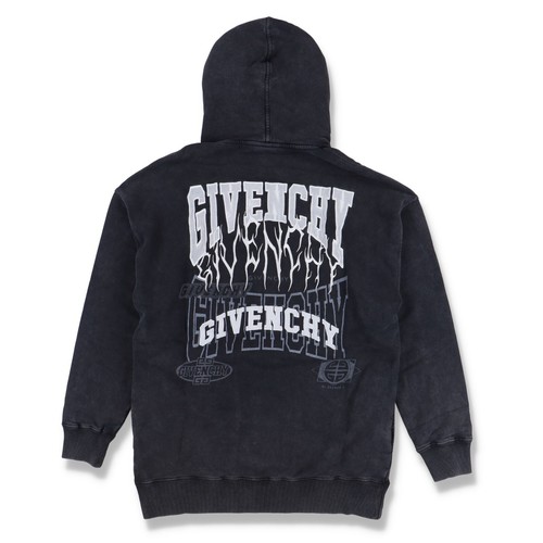 Givenchy Washed Black Embroidered Multi Logo Oversized Hoodie | Size S RRP $2255 - Picture 9 of 11