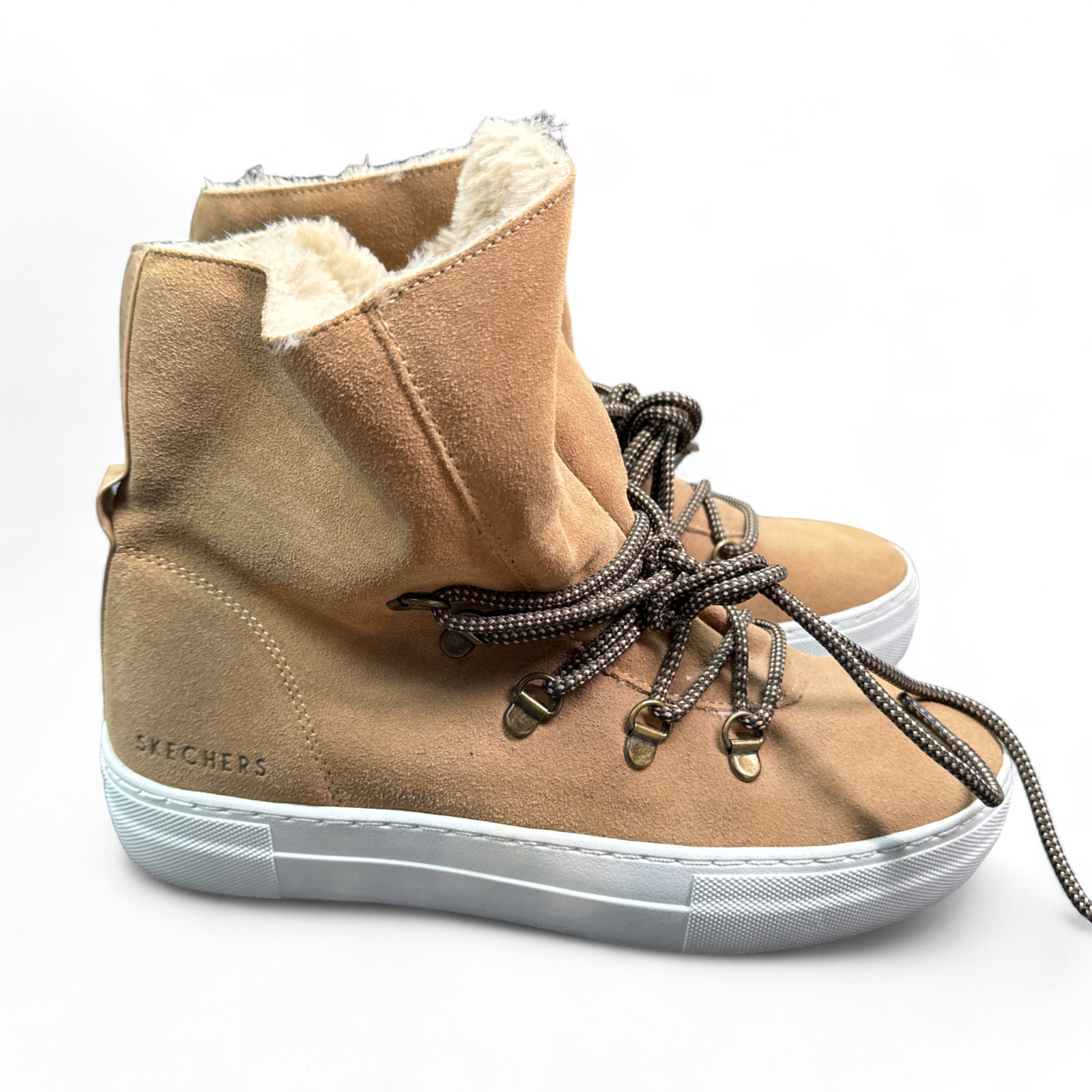 Skechers Women's Alba-High Hugs Size 9 Tall Suede Lace Up Sneakerboot Boot