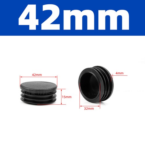 Round Plastic End Caps For Tubing Pipe Inserts Bungs Feet Blanking Plugs / Black - Picture 24 of 35