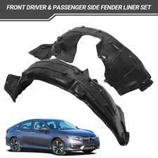 Pair Fender Liner Splash Guard For 2016-2018 Honda Civic Front Left & Right Side