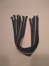  5 YKK Black 24" Brass Separating / Jacket Zipper Lot Of 5 