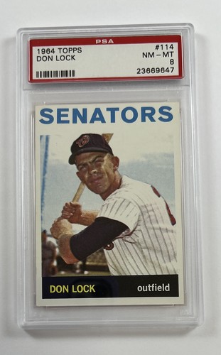 1964 Topps Baseball #114 Don Lock  PSA 8   GC19 - Picture 1 of 2