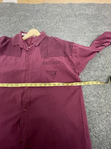 Gitano Shirt Mens XL Button Up Red Retro Mountain Vintage 90s Sleeve N73 - Picture 7 of 9
