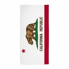 Toalla de playa 100 % algodón bandera de California 30 x 60 pulgadas - playa blanca de California