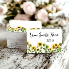 SUNFLOWER FIELD FLORAL WEDDING FLAT PLACE CARDS, TAGS or ESCORT CARDS 35