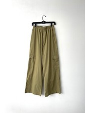 Princess Polly LISTA ELASTIC WIDE LEG POCKET PANTS GREEN - US 4