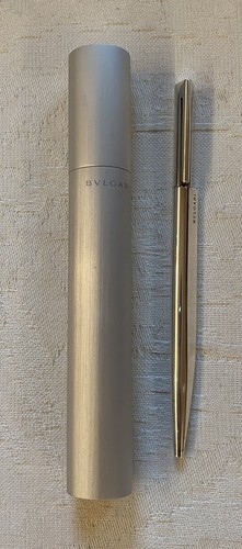BULGARI Eccentric penna a sfera biro placcata argento originale con scatola - Foto 9 di 10
