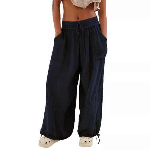 Women's Cargo Pants Baggy Wide Leg Loose High Waist Pockets Sweatpants Trousers - Picture 40 of 48